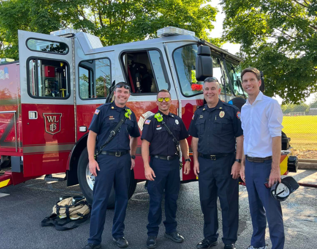 Farmers Market: Captain Taylor, Firefighter Schwartz, Chief Need, WLFI TV18 Meteorologist Chad Evans